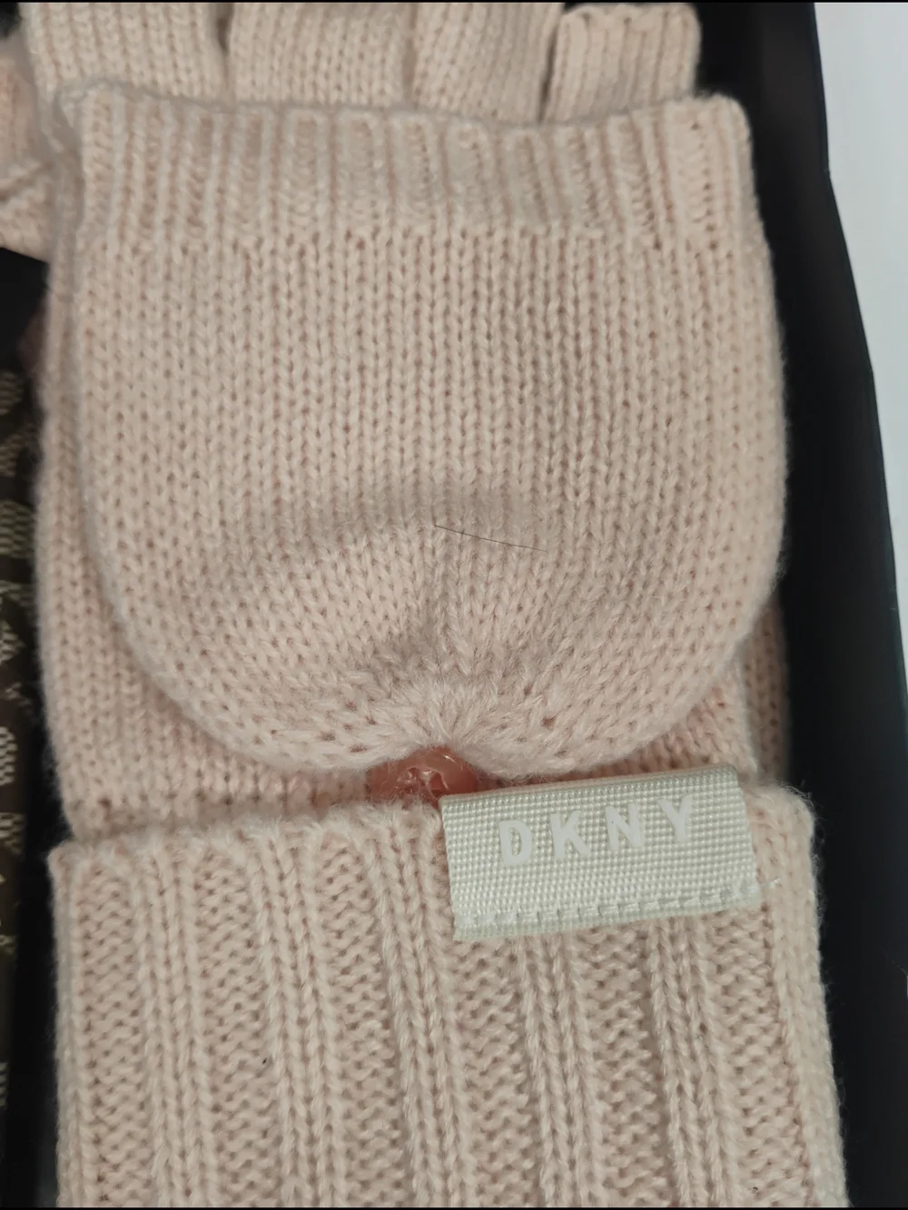DKNY Blush Pink Knit Accessory Gift Set with Monogram Case